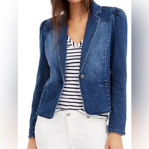 INC denim blazer with stretch and puff sleeves Medium (8/10)